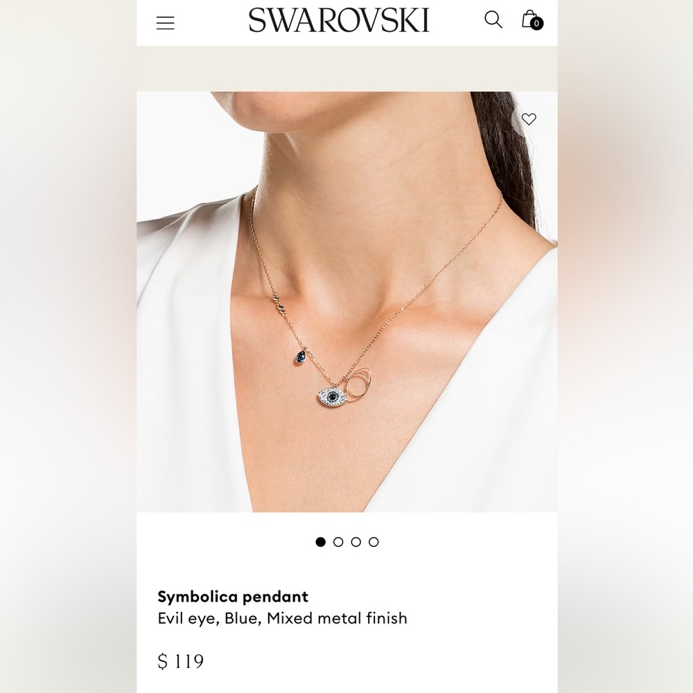 Swarovski Symbolica Pendant (Evil eye, Blue, Mixed metal finish, Rose Gold)